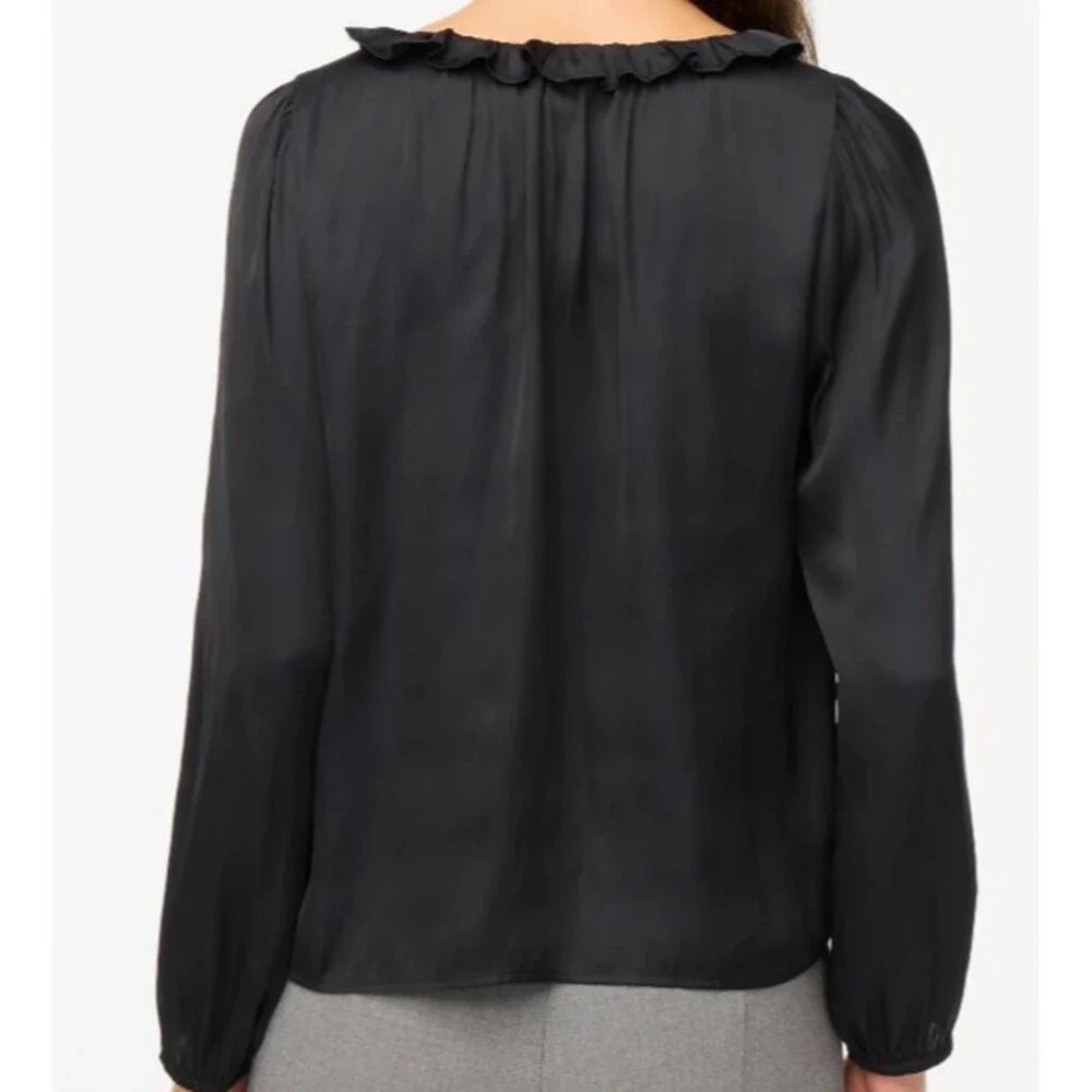 J.Crew Ruffle‎ Neck top  Raspberry color size S - Picture 2 of 13